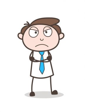 Kızgın ruh iş karikatür adamı