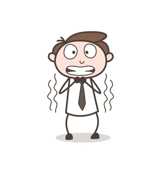 Titreyerek korku vektör çizim karikatür çalışan