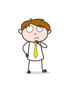 Bir fikir vektör kavramı düşünme genç ofis çalışanı