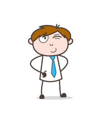 Yaramaz genç göz kırptı çocuk çizgi film