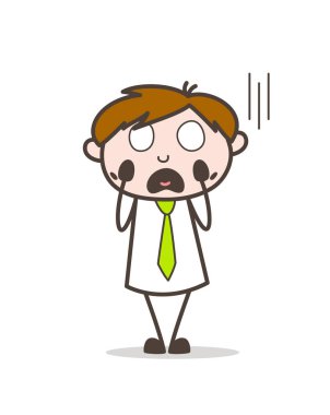 Korkunç çocuk korku vektör çizim içinde çığlık