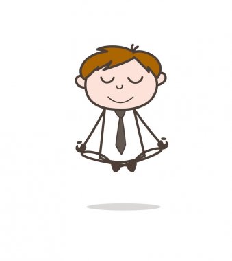 Meditasyon vektör çizim yaparken bir Yogi