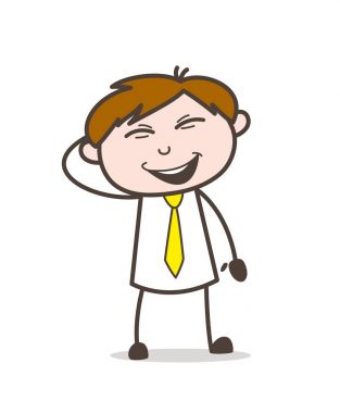 Şaka vektör çizim üzerinde gülüyor karikatür aday