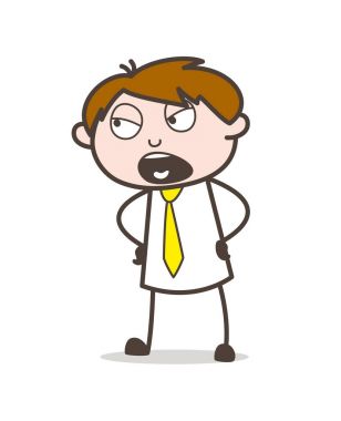 Çizgi film vektör çizim bağırıyor bir Yöneticisi