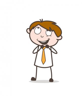 Gökyüzü vektör izlerken mutlu genç çocuk