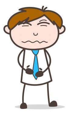 Ağrısı mide vektör gösterimde olan adam