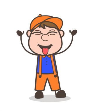 Yaramaz çocuk dil vektör çizim alay