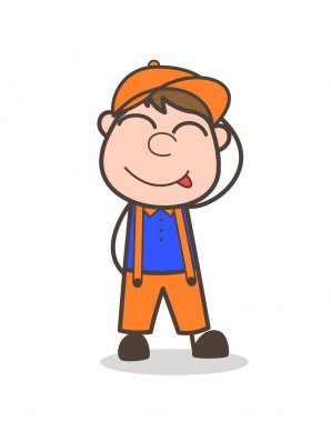 Çizgi film genç çocuk yüz tatma lezzetli yemek ifade