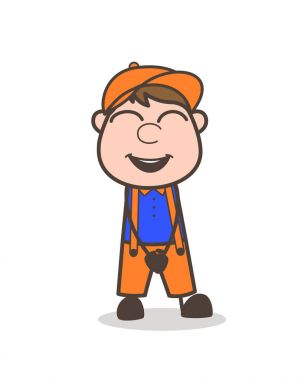 Gülen genç çocuk yüz ifade vektör çizim