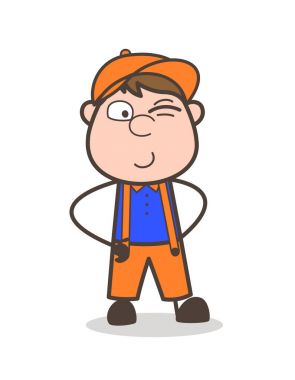 Yaramaz çocuk göz yüz vektör göz kırpıyor