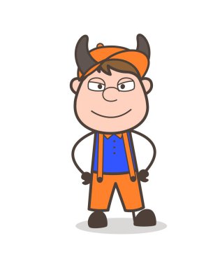 Kurnaz kötü çizgi film meslektaşım vektör karakteri