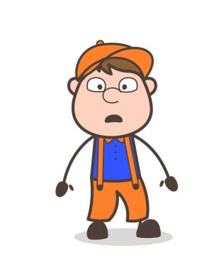 Şok marangoz işçi yüz ifade vektör