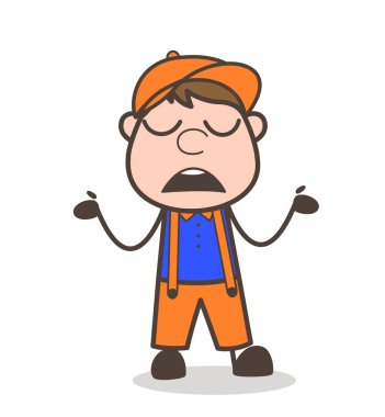 Çizgi film papatyanın yüzü açık ağızlı vektör çizim ile