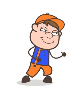 Gülümseyerek poz vektör çalışan zeki adam