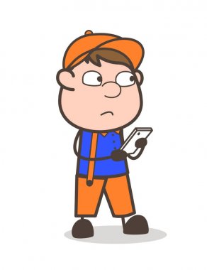 Karikatür Office kişi cep telefonunuzda sohbet