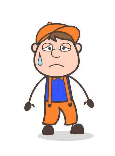 Emocional perturbado Cartoon Vendas Boy Character Vector —  Vetores de Stock