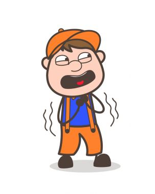 Çizgi film marangoz çocuk korkudan titriyor