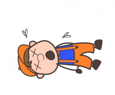 Karikatür ölü marangoz karakter vektör