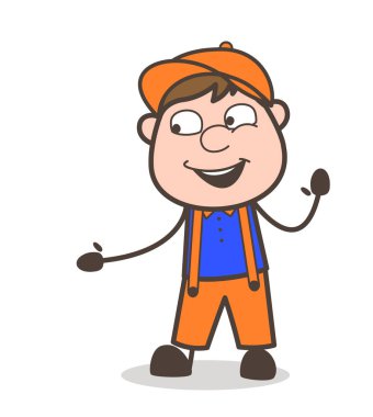 Mutlu adam el vektör çizim gösterilen