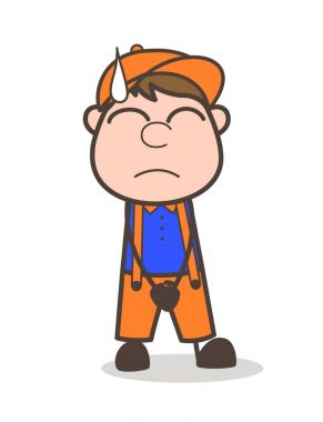 Çizgi film alt yüzü soğuk ter vektör çizim ile