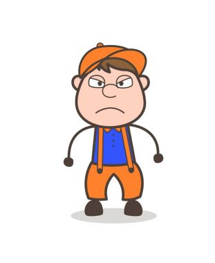 Yüz ifade vektör somurtarak çizgi film aday