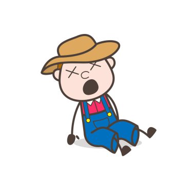 Çizgi film kovboy bir kitap vektör Illustration okuma