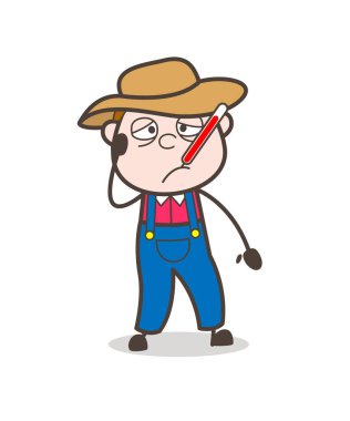 Çizgi film kovboy bir kitap vektör Illustration okuma