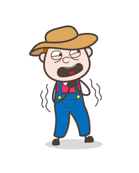 Cartoon Cowboy Membaca Buku Vektor Ilustrasi - Stok Vektor