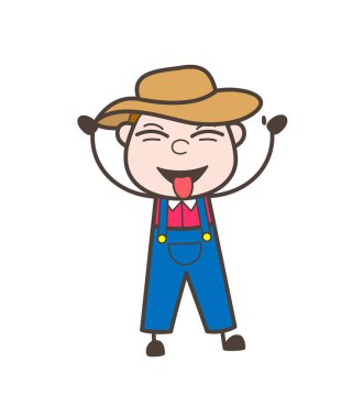 Çizgi film kovboy bir kitap vektör Illustration okuma