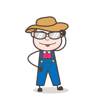 Çizgi film kovboy bir kitap vektör Illustration okuma