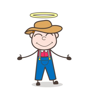 Çizgi film kovboy bir kitap vektör Illustration okuma