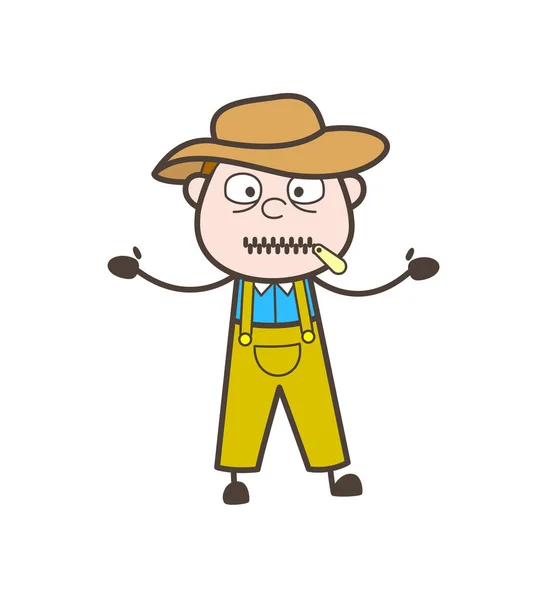 Cartoon Cowboy lezen van een boek vectorillustratie — Stockvector