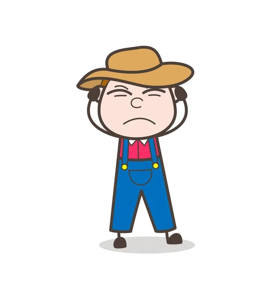 Cartoon Cowboy lezen van een boek vectorillustratie — Stockvector