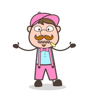 Şok işçi fermuar-ağız yüz vektör çizim