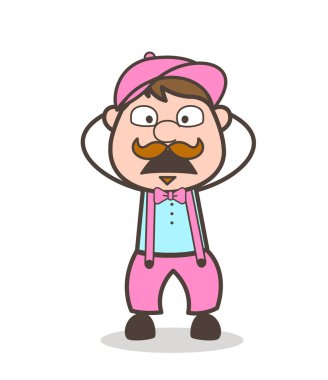 Şaşırmış gibi alt yüz ifade vektör