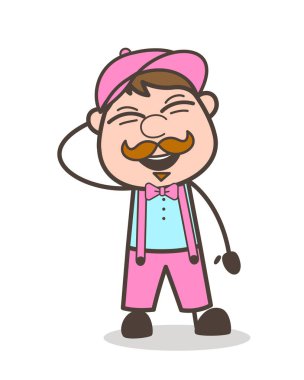 Yüksek sesle gülerek vektör çizim komik emek karakter