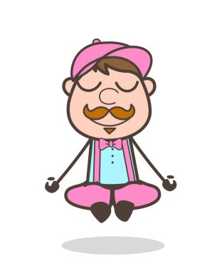 Yoga vektör çizim yapıyor çizgi film satıcısı