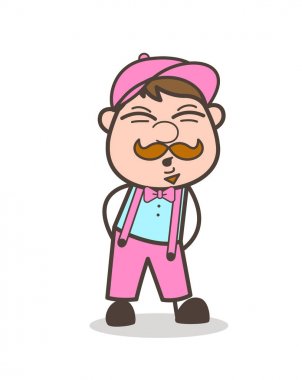 Komik adam duygu ağrı vektör grafik kavramı