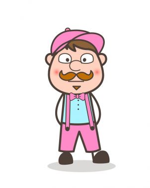 Şok adam tarafsız yüz ifade karikatür