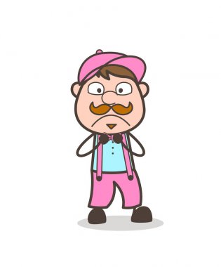 Korkunç çizgi film satıcı yüz ifadesi