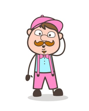 Yüz karikatür Ajan ifade vektör çizim temizlendi