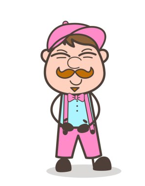 Şirin yardımcı yüz ifade vektör çizim gülümseyen