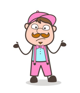 Biraz yüz ifade vektör çatık karikatür dondurma satıcısı