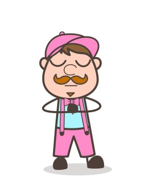 Çizgi film dondurma satıcısı dua vektör yapıyor