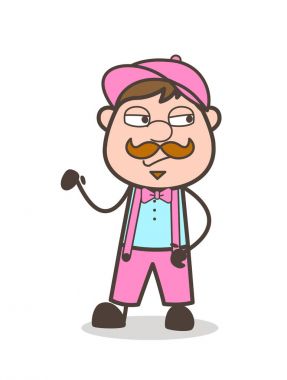 Çizgi film satıcı adam yüz ifade Unamused