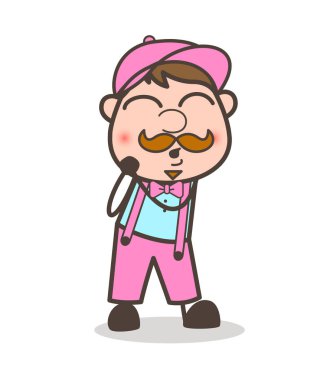 Sevimli Dondurmacı karakter yüzü kızaran ifade