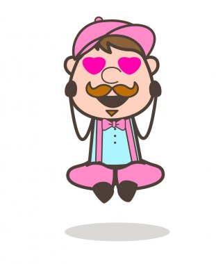 Aşk çocuğu kalp gözleri vektör ile