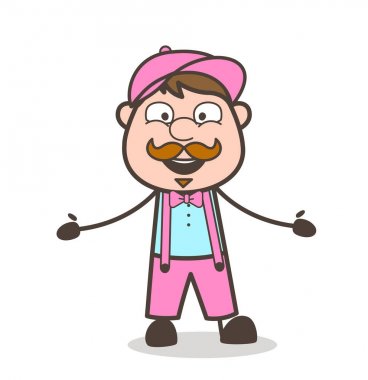 Heyecanlı satıcı açık elle sarılmak vektör için