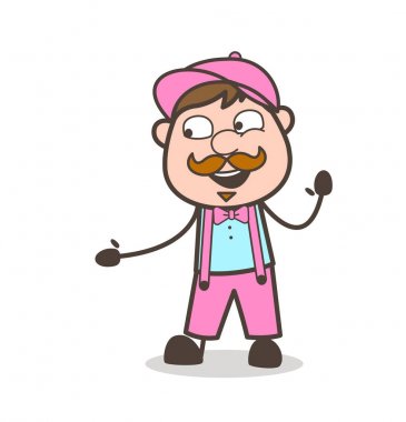 Gülen genç Dondurmacı el jest vektör