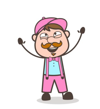 Neşeli çizgi film Dondurmacı yüz ifadesi